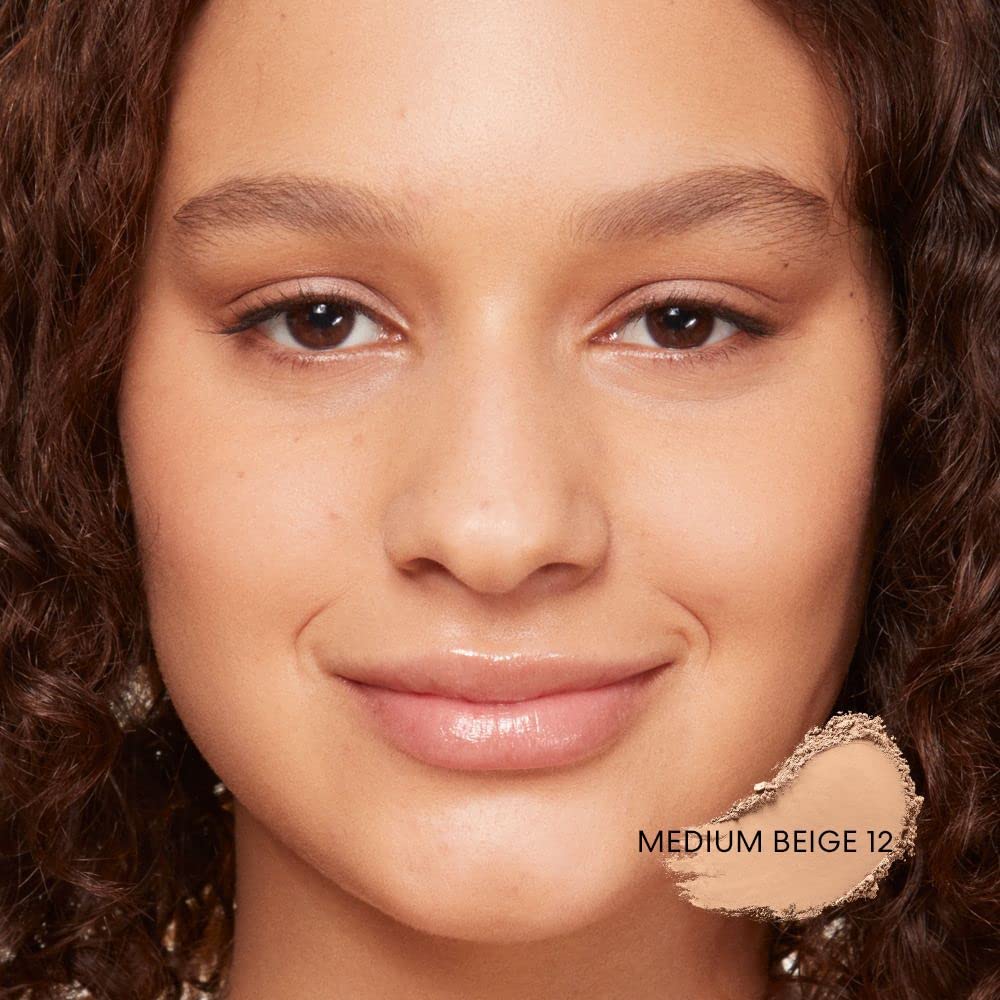 BareMinerals brush-application scene for quick, even coverage.