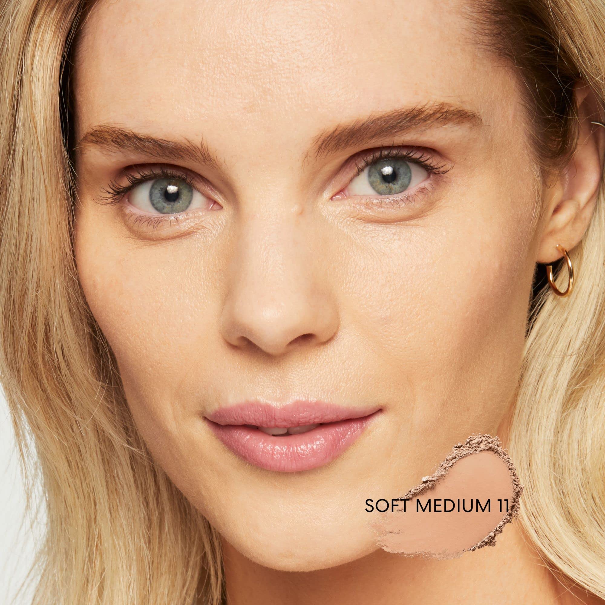 bareMinerals foundation texture during application — silky, lightweight, breathable finish.