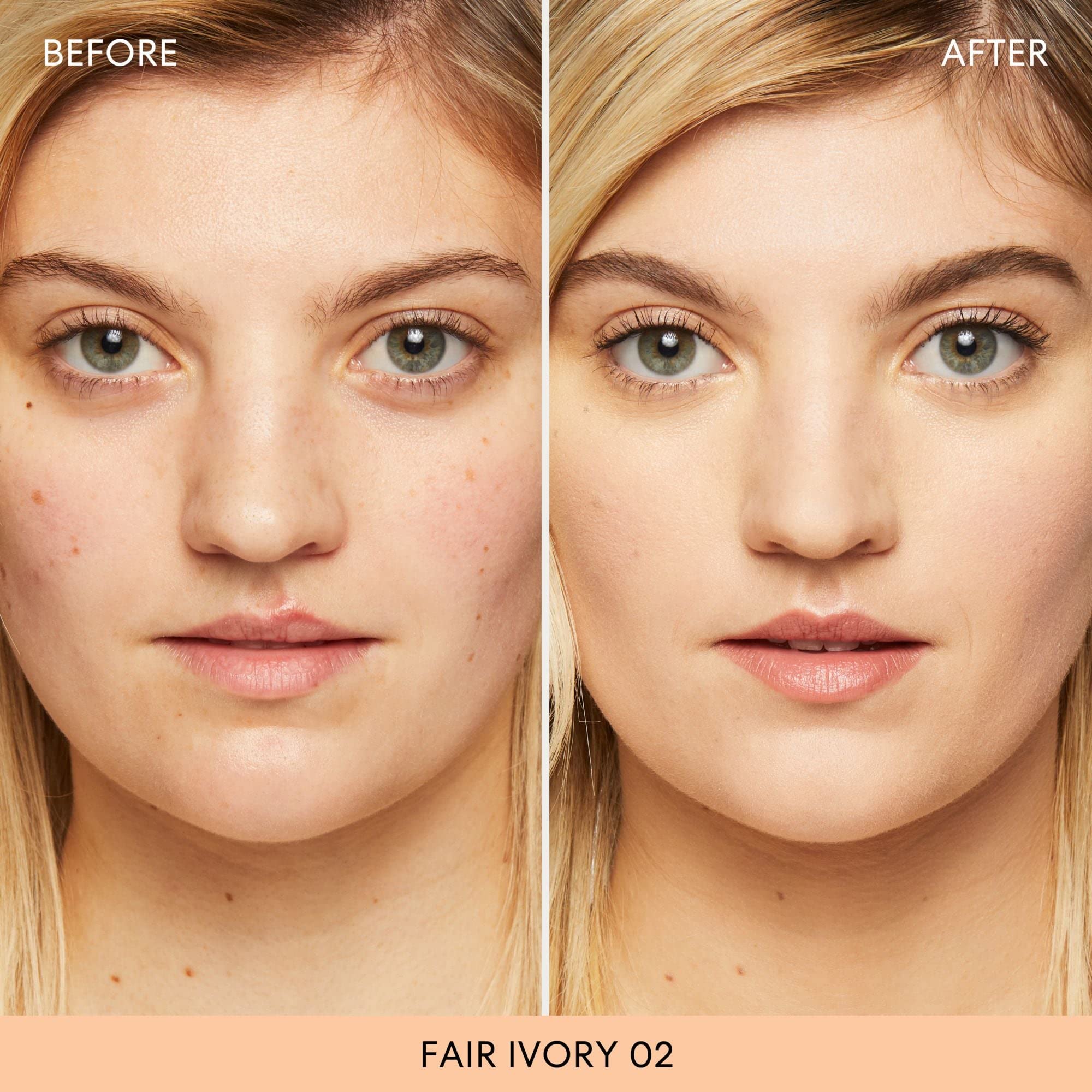 Soft brush applying bareMinerals powder for a natural glow.