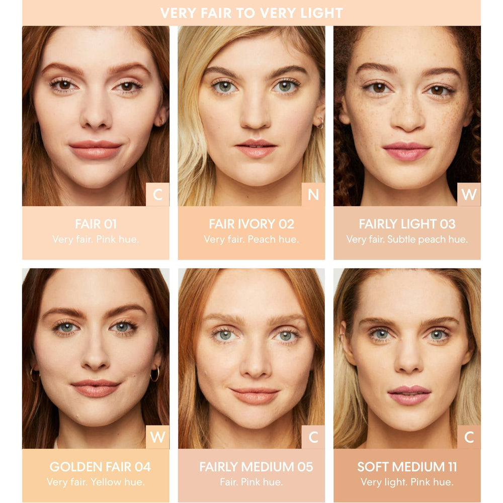 bareMinerals Original Matte Foundation sifter in open position allows controlled dispensing.