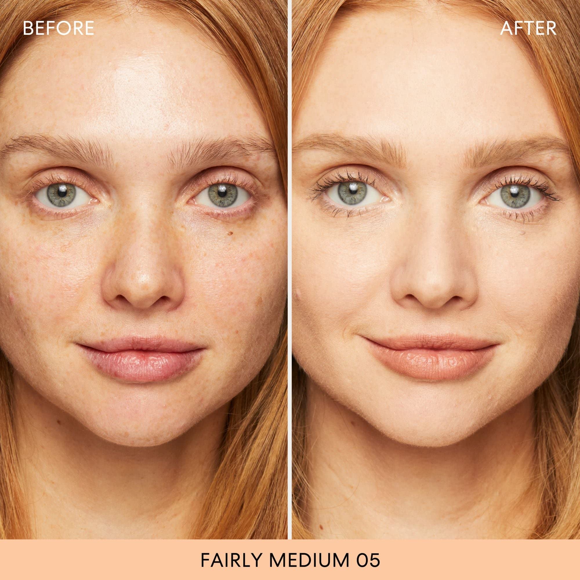 bareMinerals Original Matte Foundation swatch demonstrating buildable coverage from sheer to full