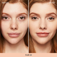 bareMinerals Original Matte Loose Foundation sifter showing even powder dispersion for coverage