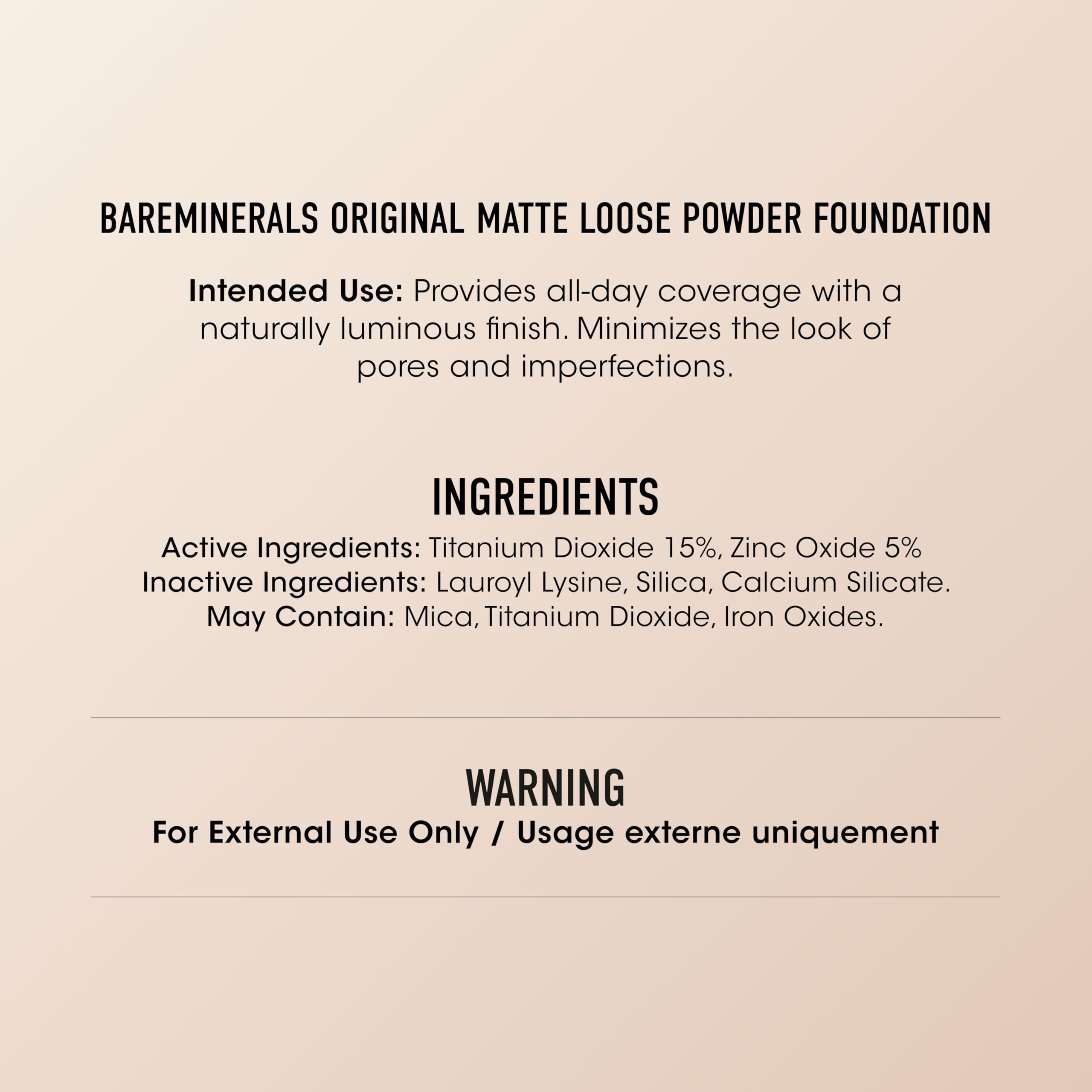 bareMinerals Original Matte Loose Foundation dermatologist-tested seal