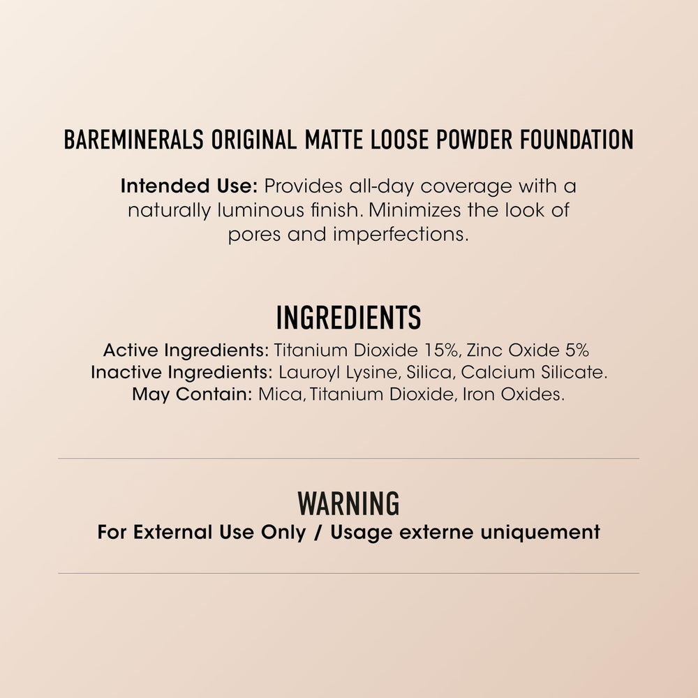 bareMinerals Original Matte Loose Foundation dermatologist-tested seal