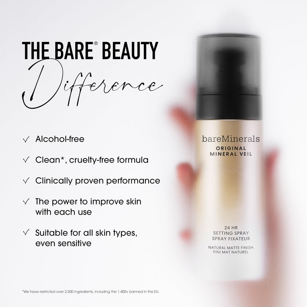 bareminerals Original Mineral Veil alcohol-free formula on product label