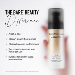 bareminerals Original Mineral Veil alcohol-free formula on product label