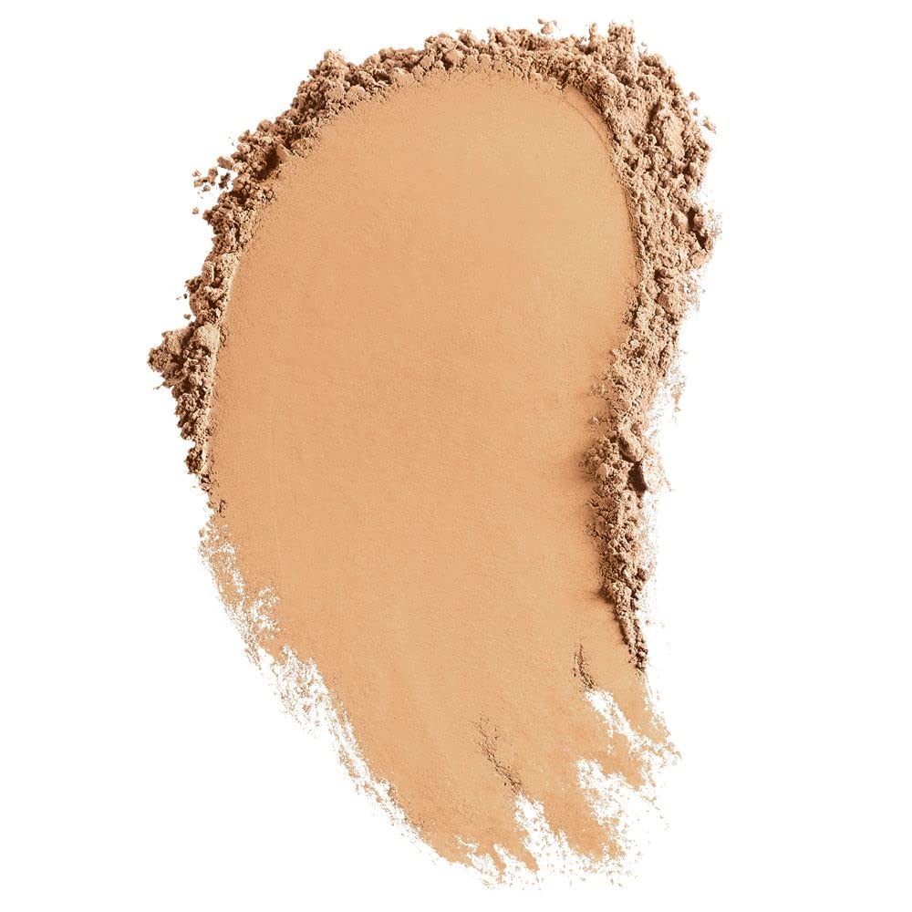BareMinerals application shot demonstrating sheer to full coverage for a natural finish