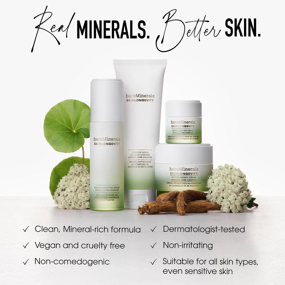 BareMinerals ingredients highlight Niacinamide and Mineral Herb Complex.