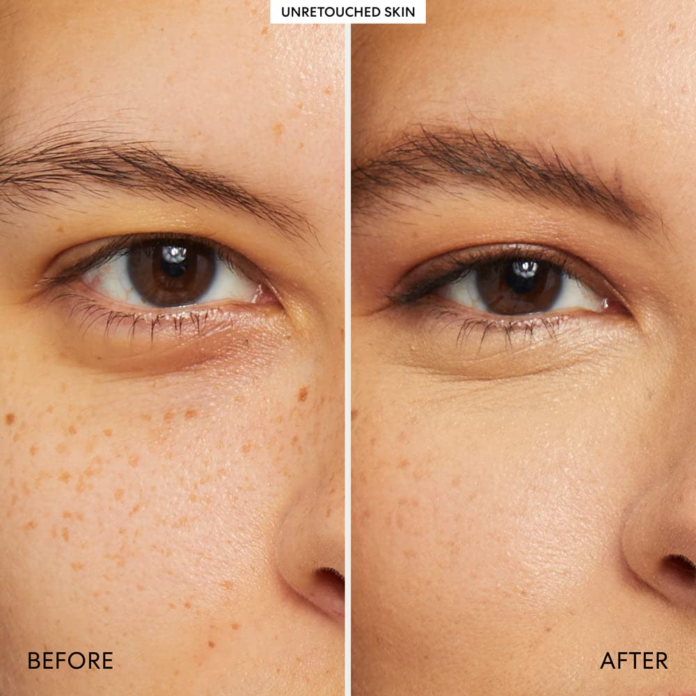 bareMinerals Well Rested powder swatch reveals luminous finish for a refreshed look.