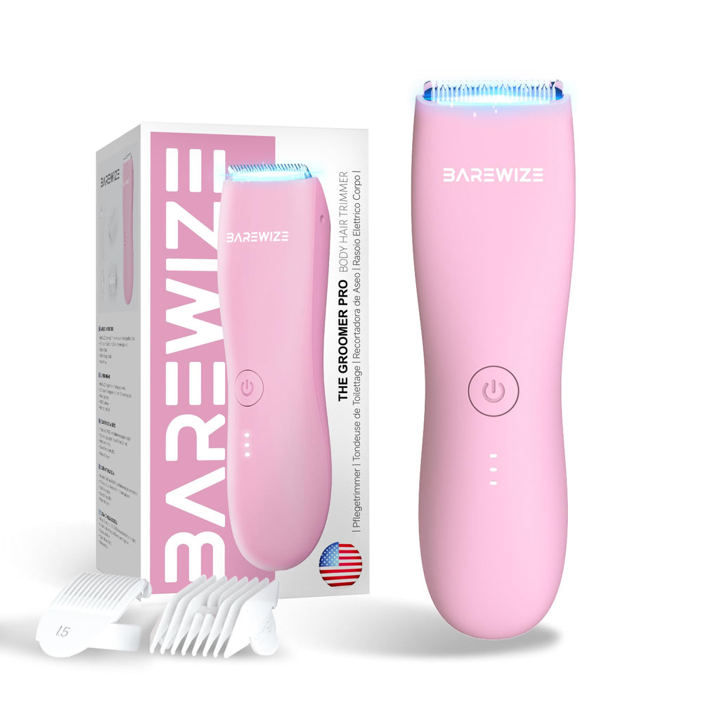 Barewize Bikini Trimmer with LED light for precise grooming in dark areas.