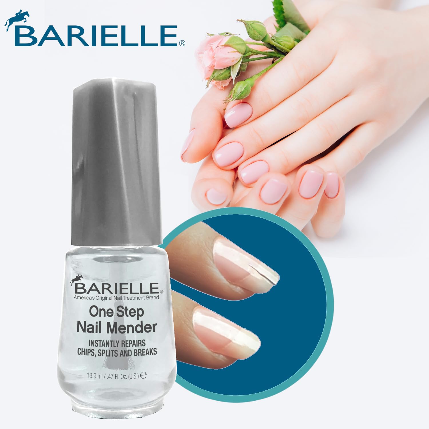 Barielle One Step Mender deja un acabado limpio y liso.