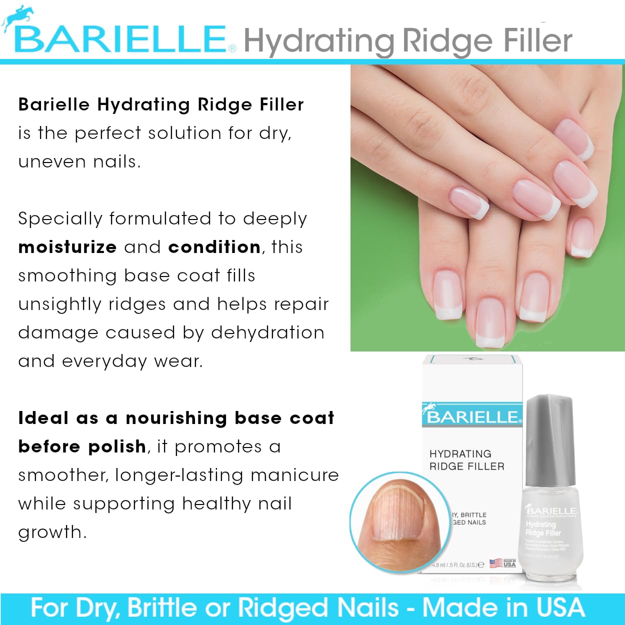 Primer plano de uñas rugosas en foco con Barielle.