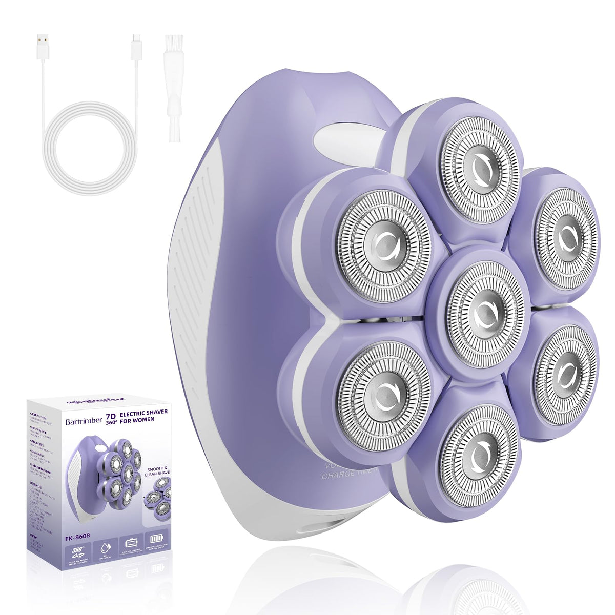 Bartrimber 7D razor with precision floating head for fast body shaving