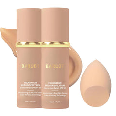 BARUBT 4 en 1 base SPF50 con ajuste de tono para un acabado uniforme.