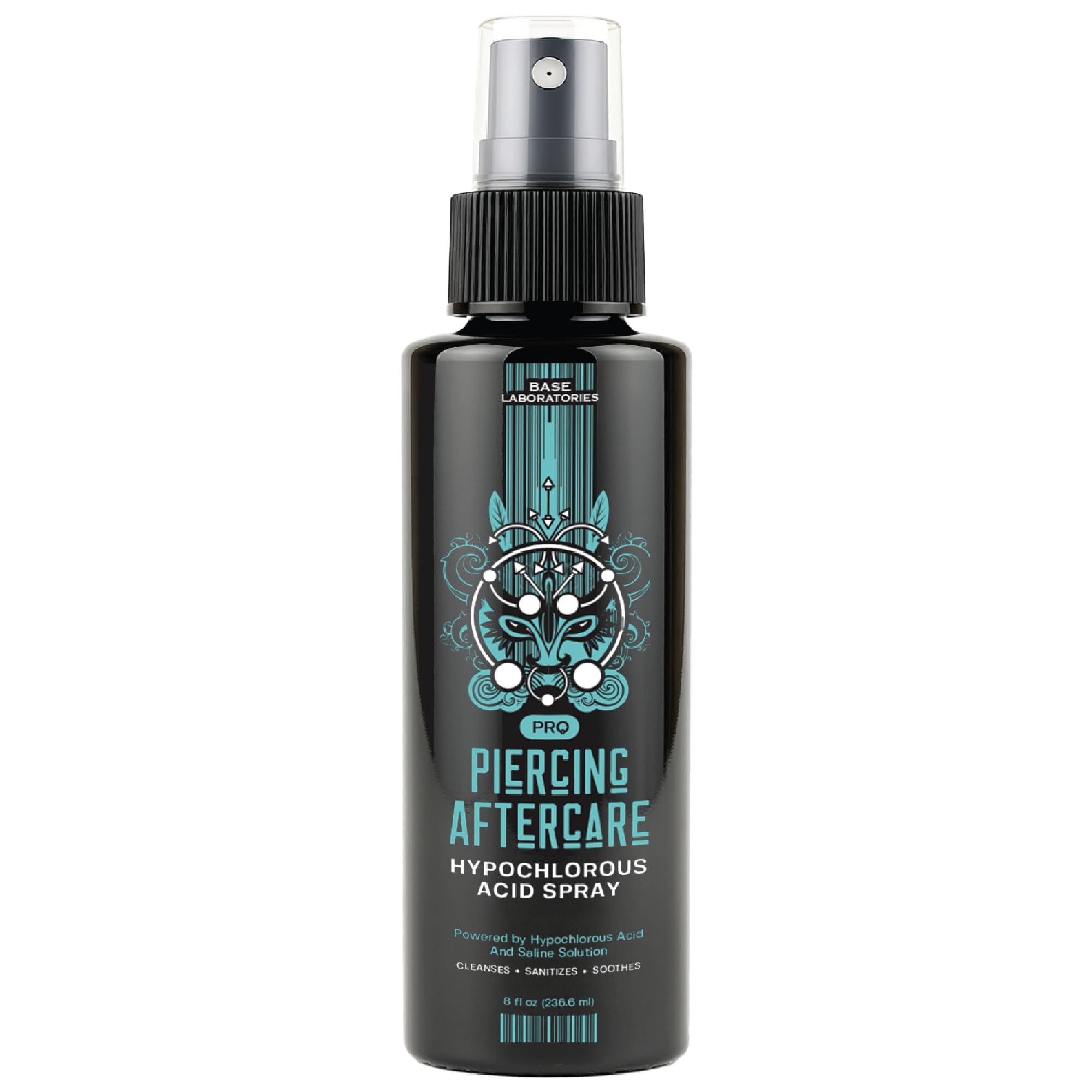 BASE LABORATORIES: botella de cuidado post piercing para limpieza diaria
