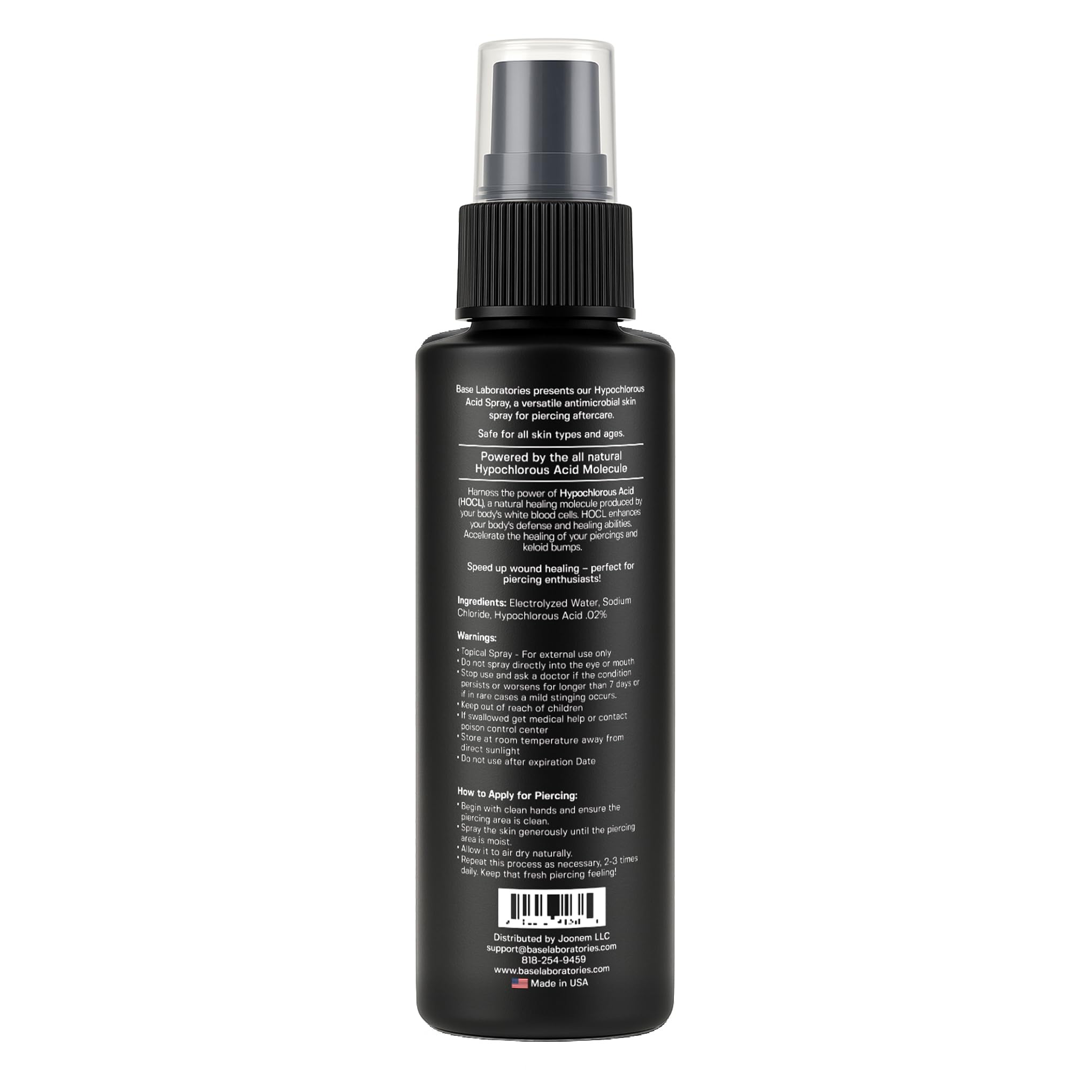 BASE LABORATORIES cuidado de piercing con hipocloroso para comodidad diaria