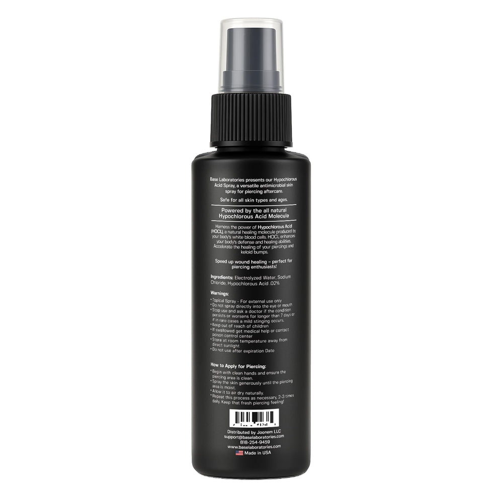 BASE LABORATORIES cuidado de piercing con hipocloroso para comodidad diaria