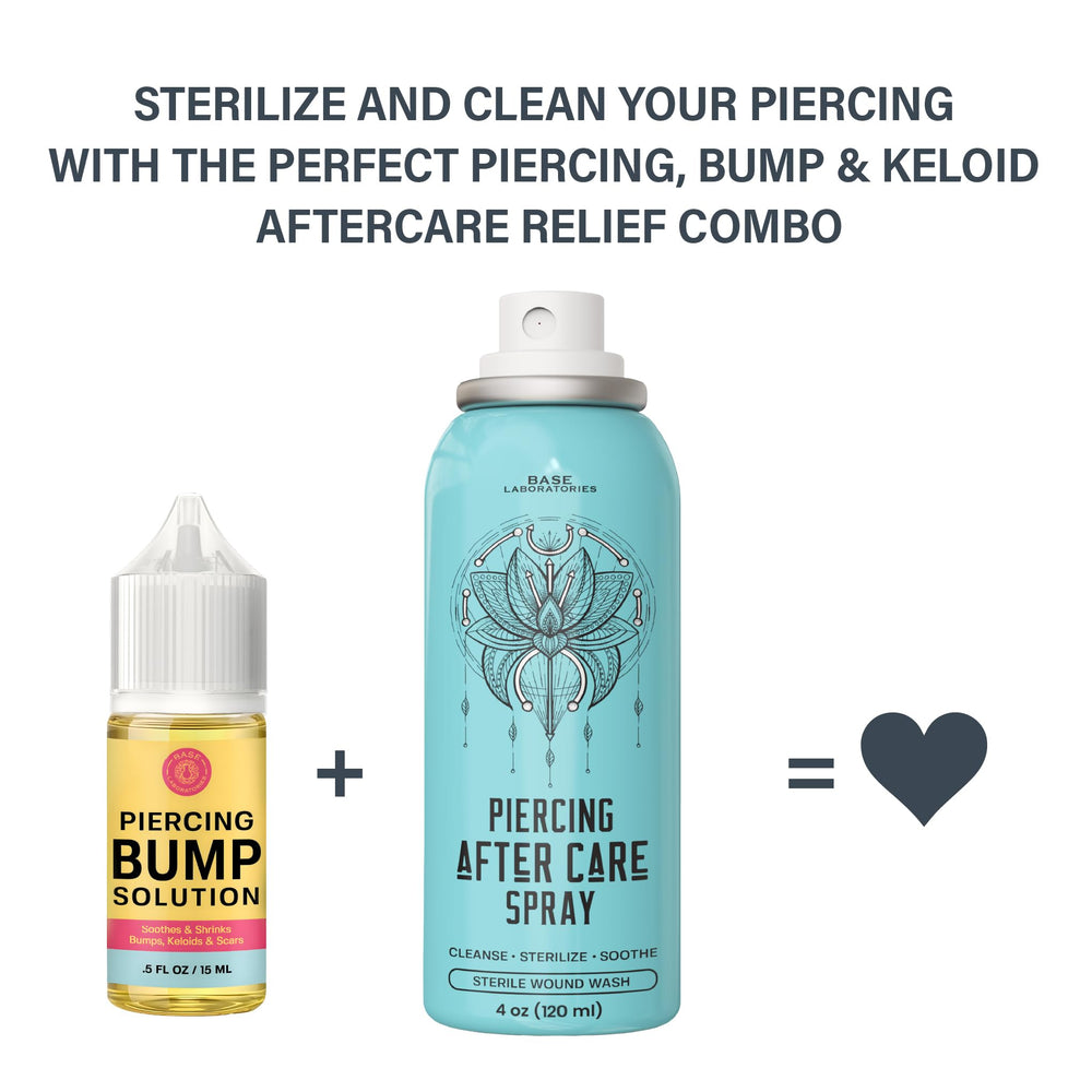 BASE LABORATORIES Demostración de cuidado para piercings en uso.