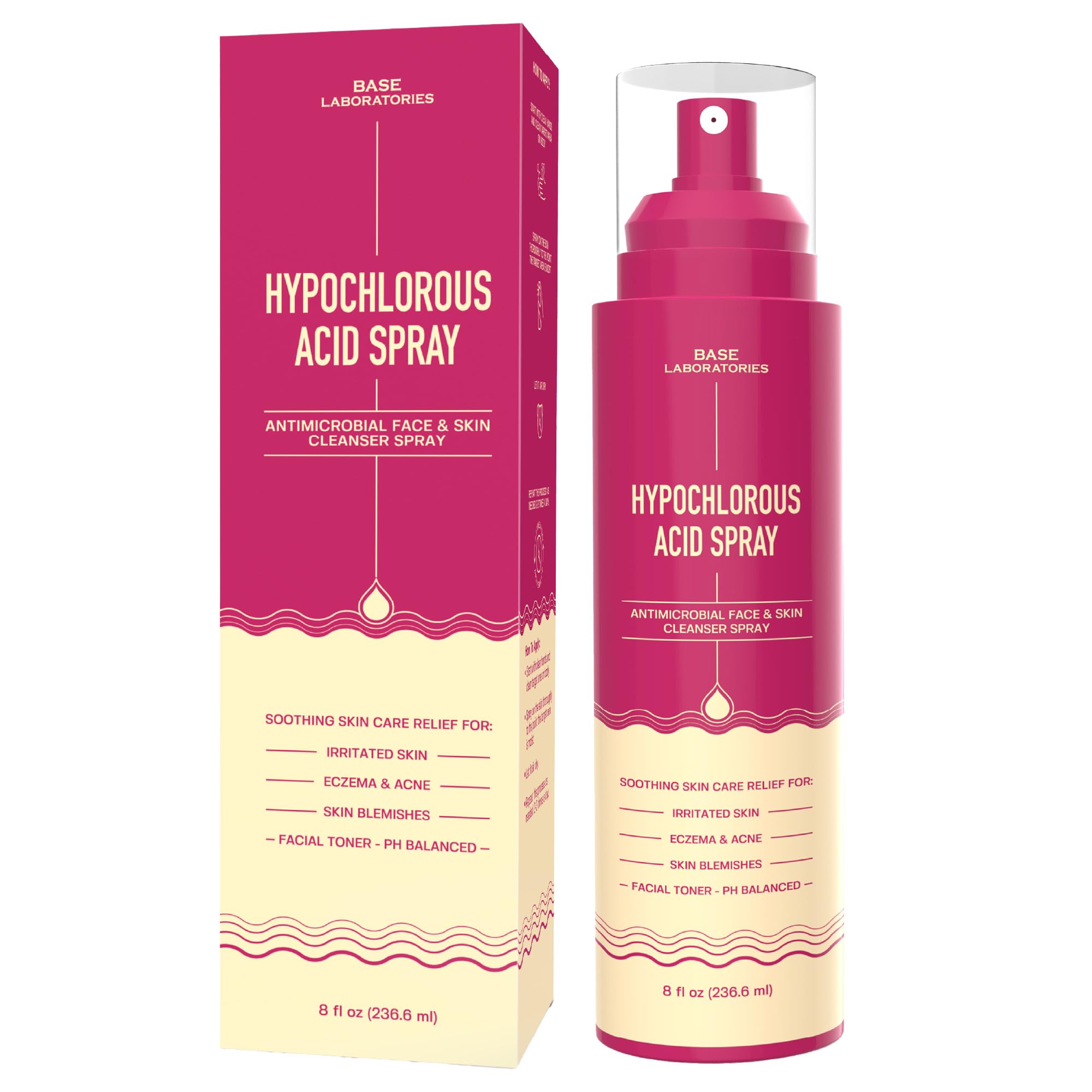 BASE LABORATORIES HOCL spray envase detalle de la botella