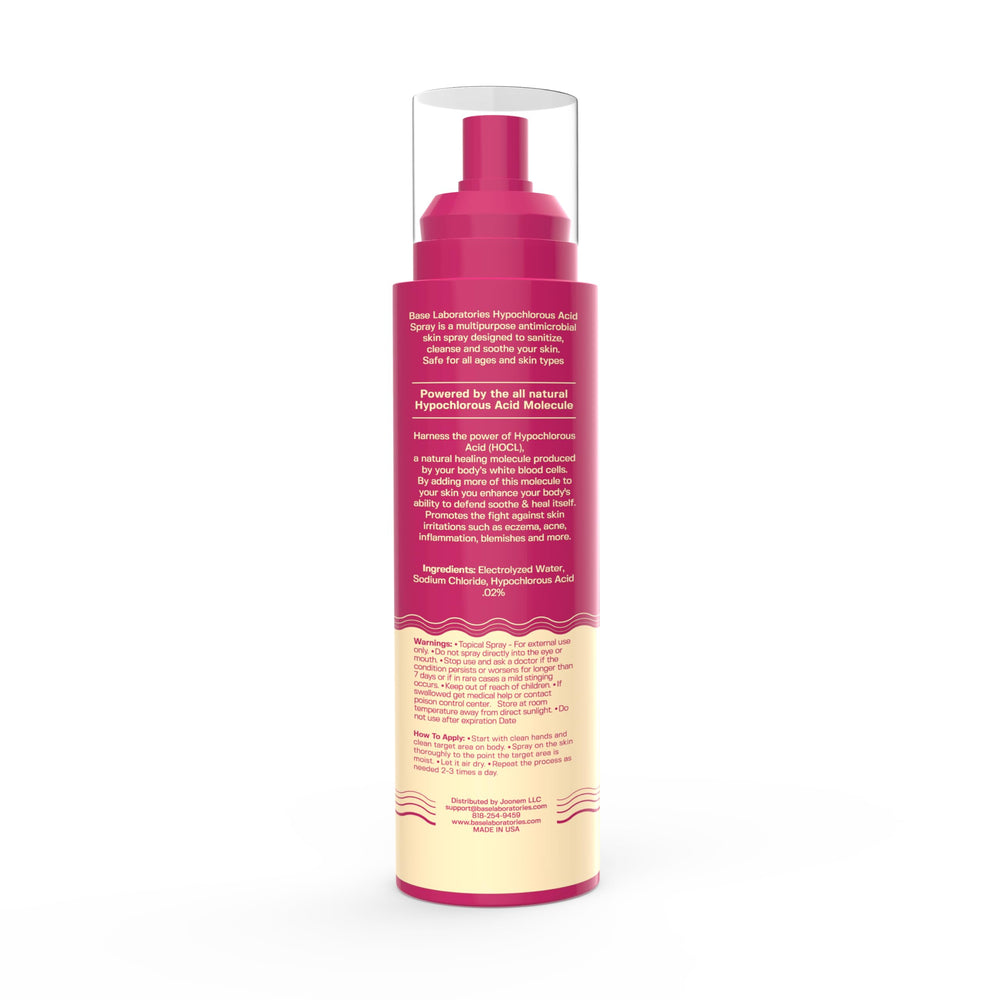 BASE LABORATORIES: sensación refrescante al aplicar hipocloroso, ideal para piel sensible y eccema.
