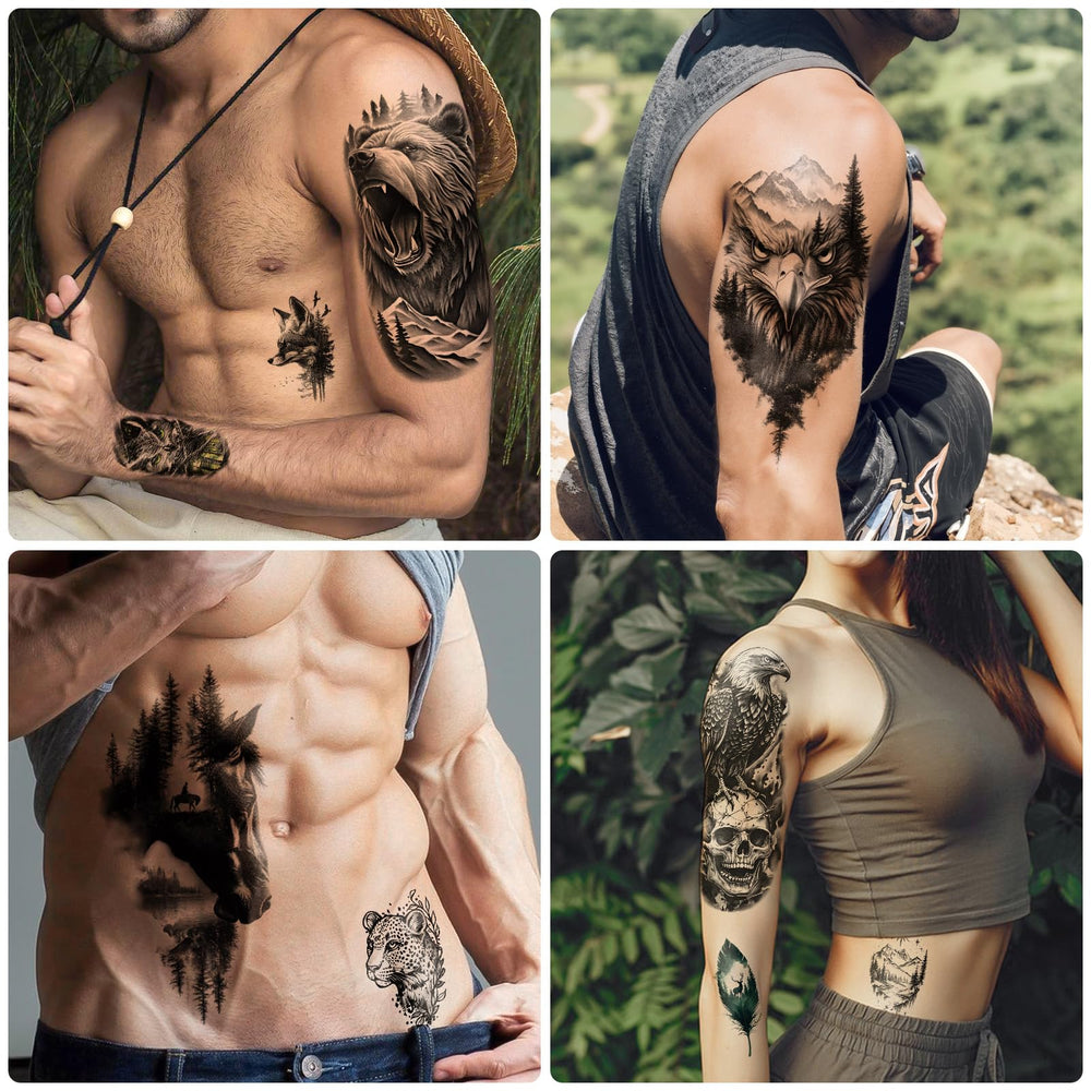 Basifa Leopard half-arm tattoo for sleek, eye-catching detail.