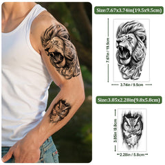 Basifa Tiger half-arm tattoo for fierce look and easy removal.