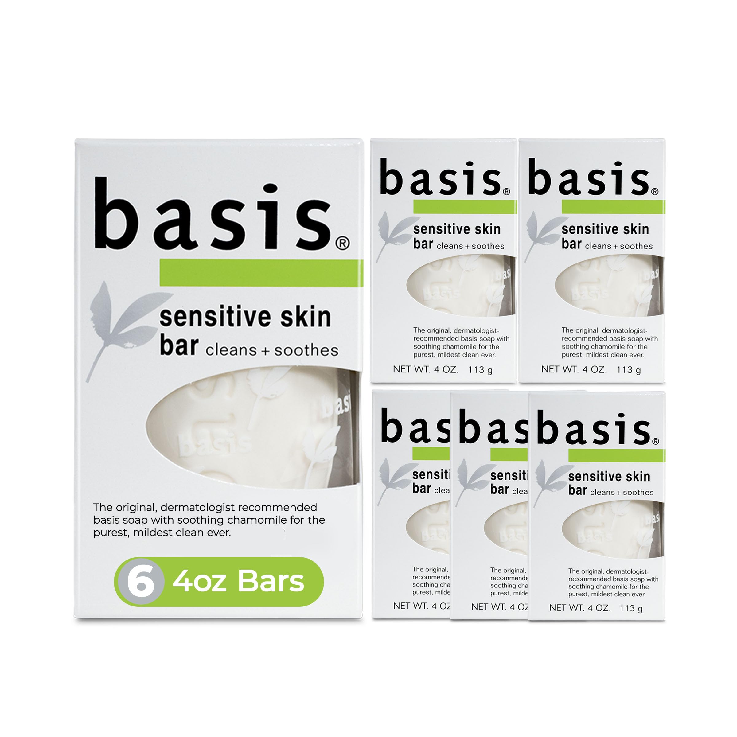 Basis Jabon Barra Piel Sensible Manzanilla Aloe Vera: limpieza suave que cuida la piel sensible