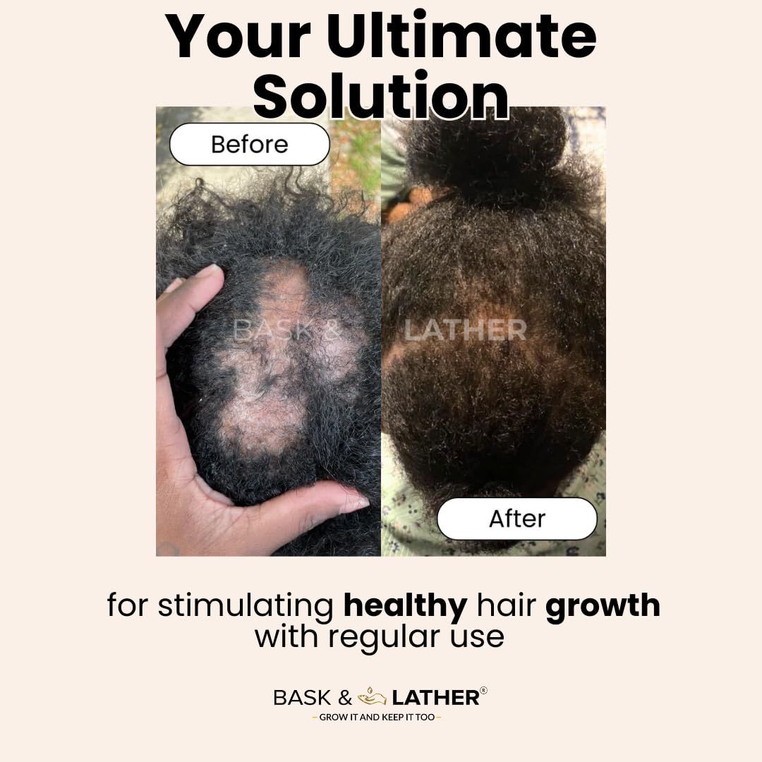Bask & Lather Scalp massage scene featuring oil