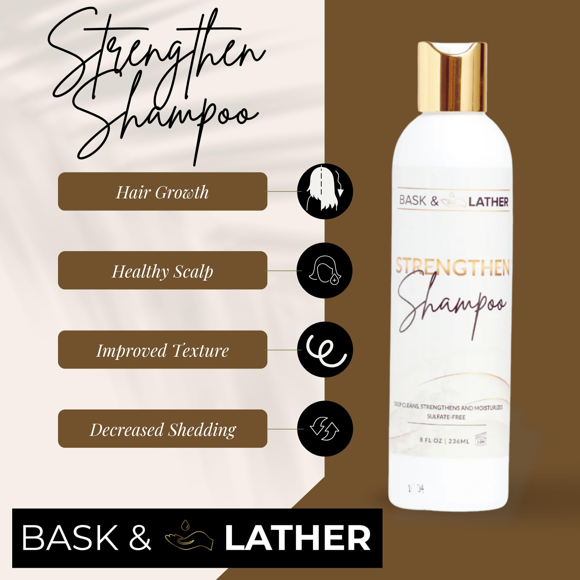 Close-up of Bask & Lather lather showing rich moisture for hair
