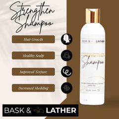 Close-up of Bask & Lather lather showing rich moisture for hair