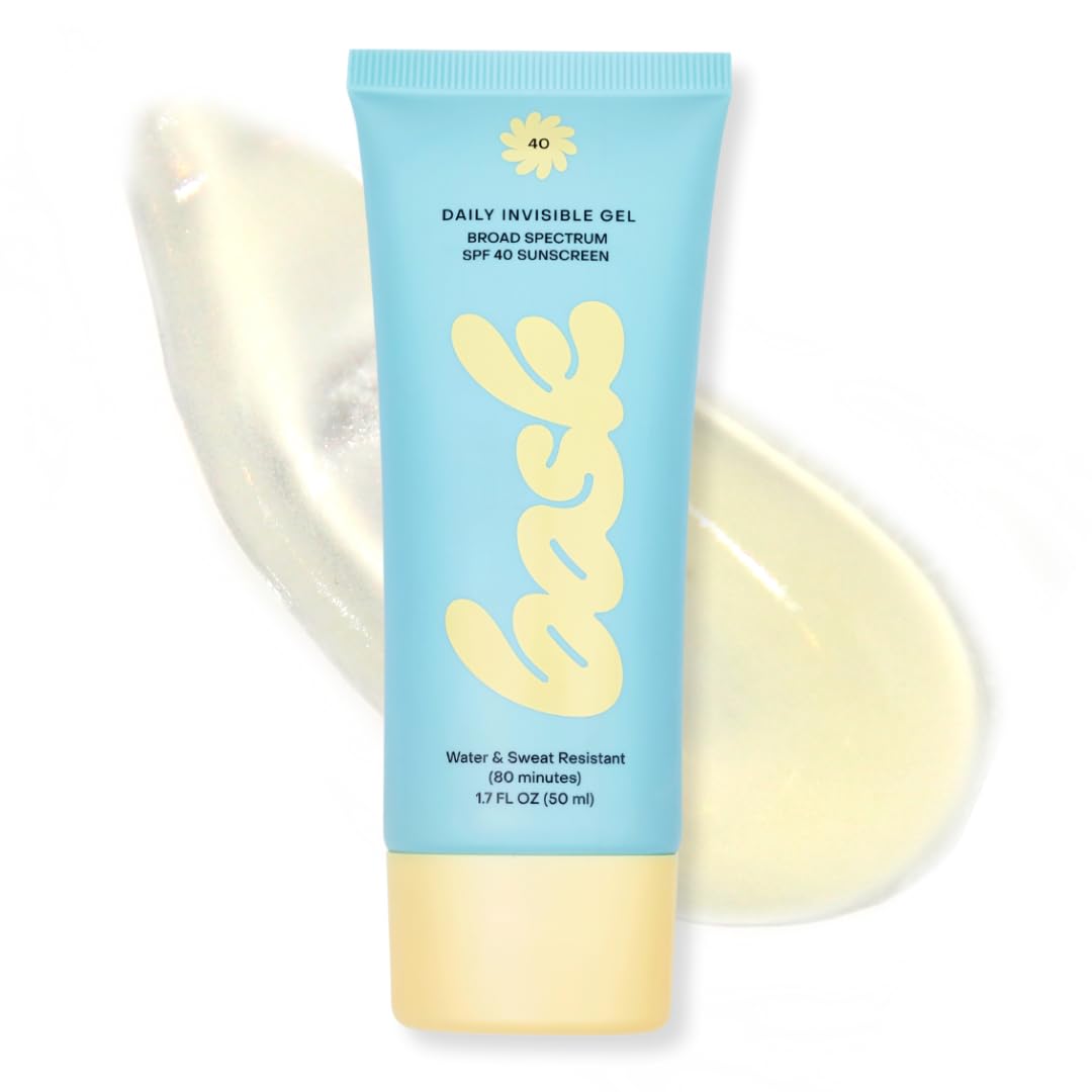 Bask gel invisible para rostro, protección solar ligera y base de maquillaje.