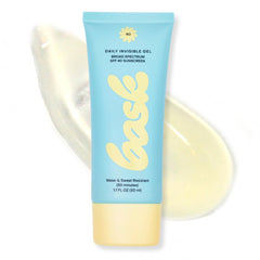 Bask gel invisible para rostro, protección solar ligera y base de maquillaje.