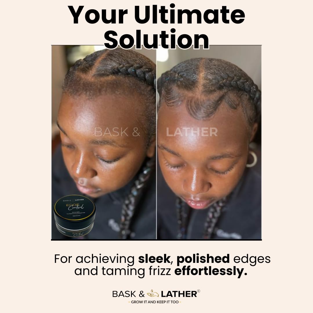 BASK & LATHER: soporte para grosor de bordes con ingredientes hidratantes.