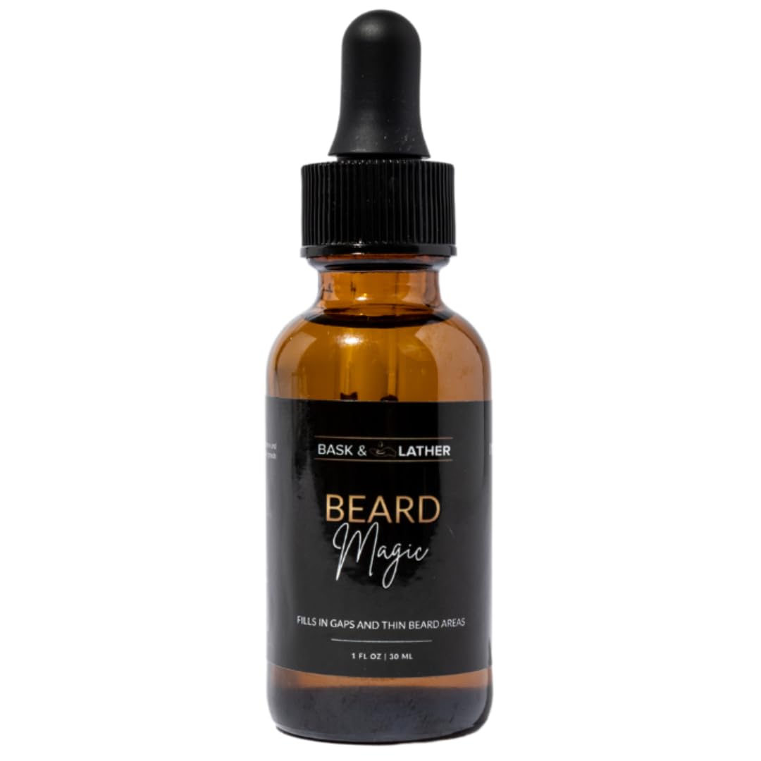 Bask & Lather Beard Magic Growth Oil bottle ready to nourish the beard.