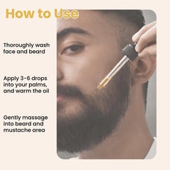 Bask & Lather Beard Magic Growth Oil applied to patchy beard areas.