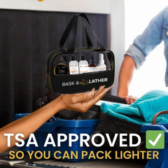 Bask & Lather On The Go edge control tube, precise hold for edges while traveling.