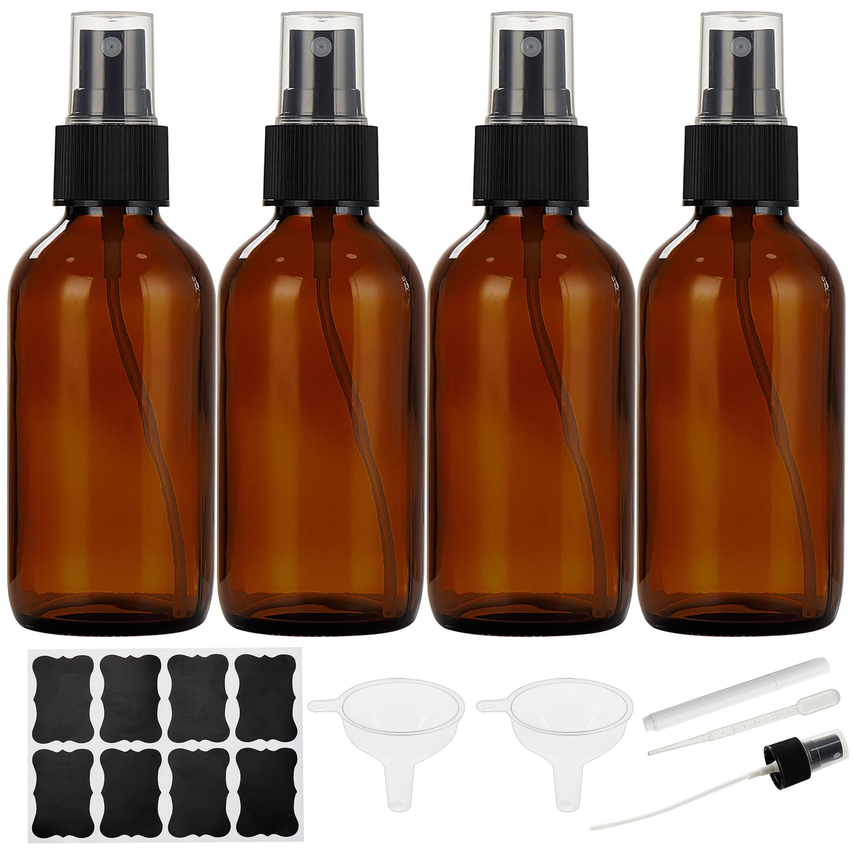 Bastelica dark amber 4 oz spray bottle for portable essential oil mists.