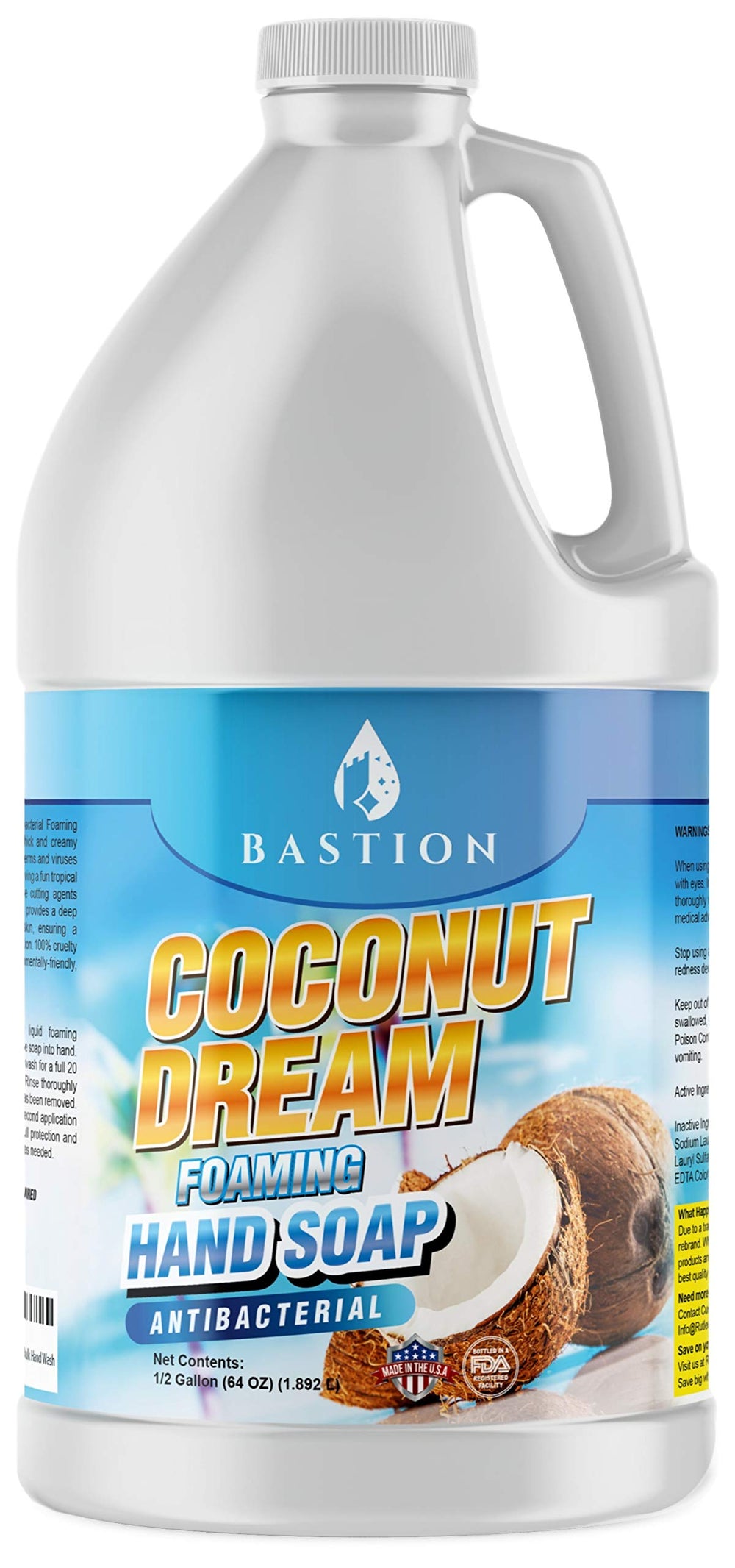 Bastion Coco Sueño Jabón Espuma Botella 64oz: recarga conveniente para el uso diario.