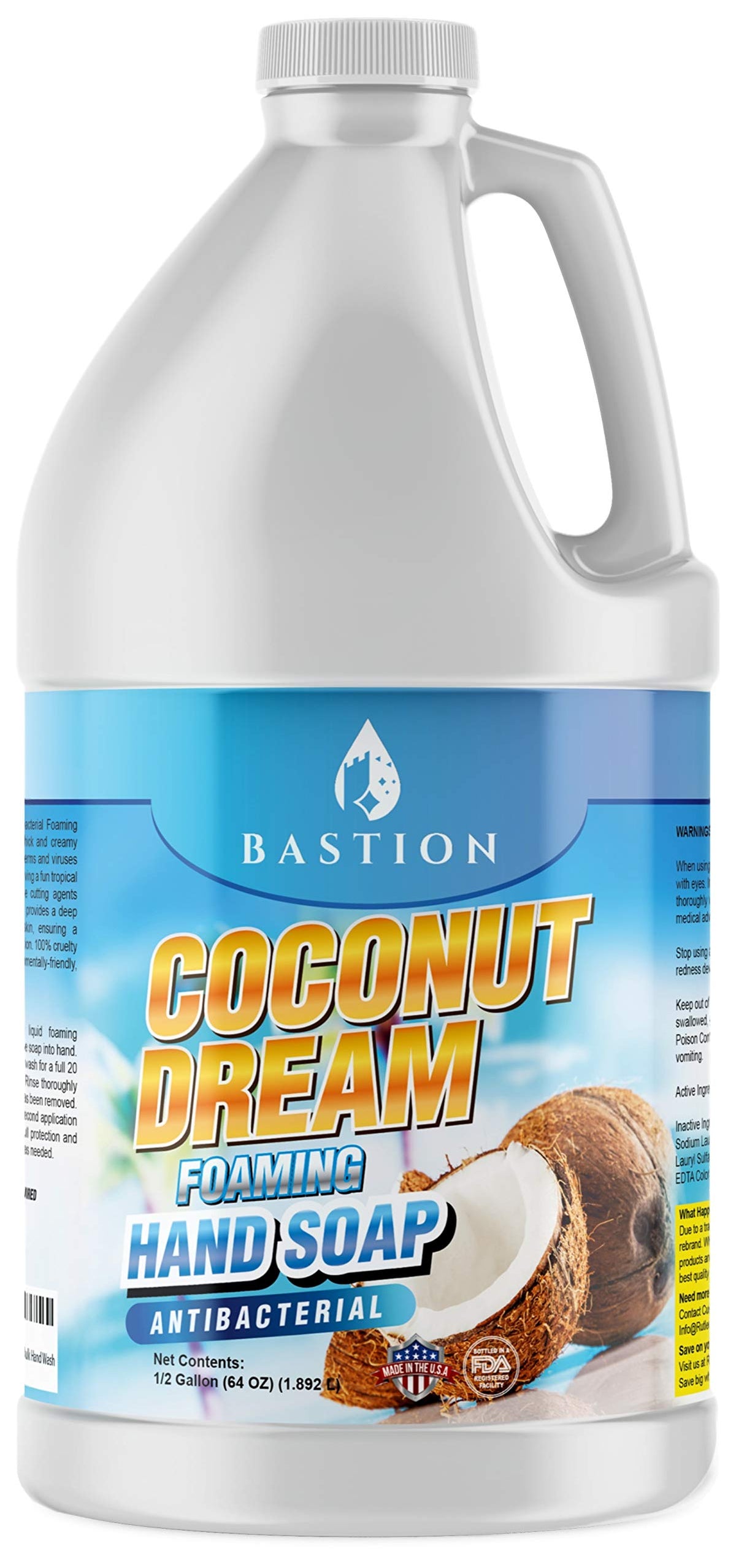 Bastion Coco Sueño Jabón Espuma Botella 64oz: recarga conveniente para el uso diario.