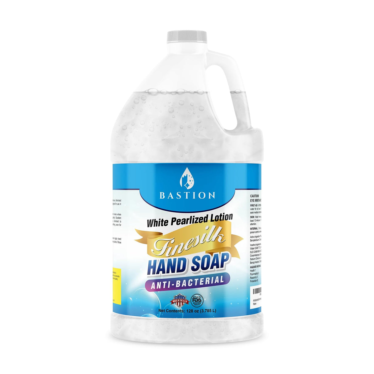 Bastion Finesilk White Pearlized Hand Soap gallon refill for bulk replenishment.