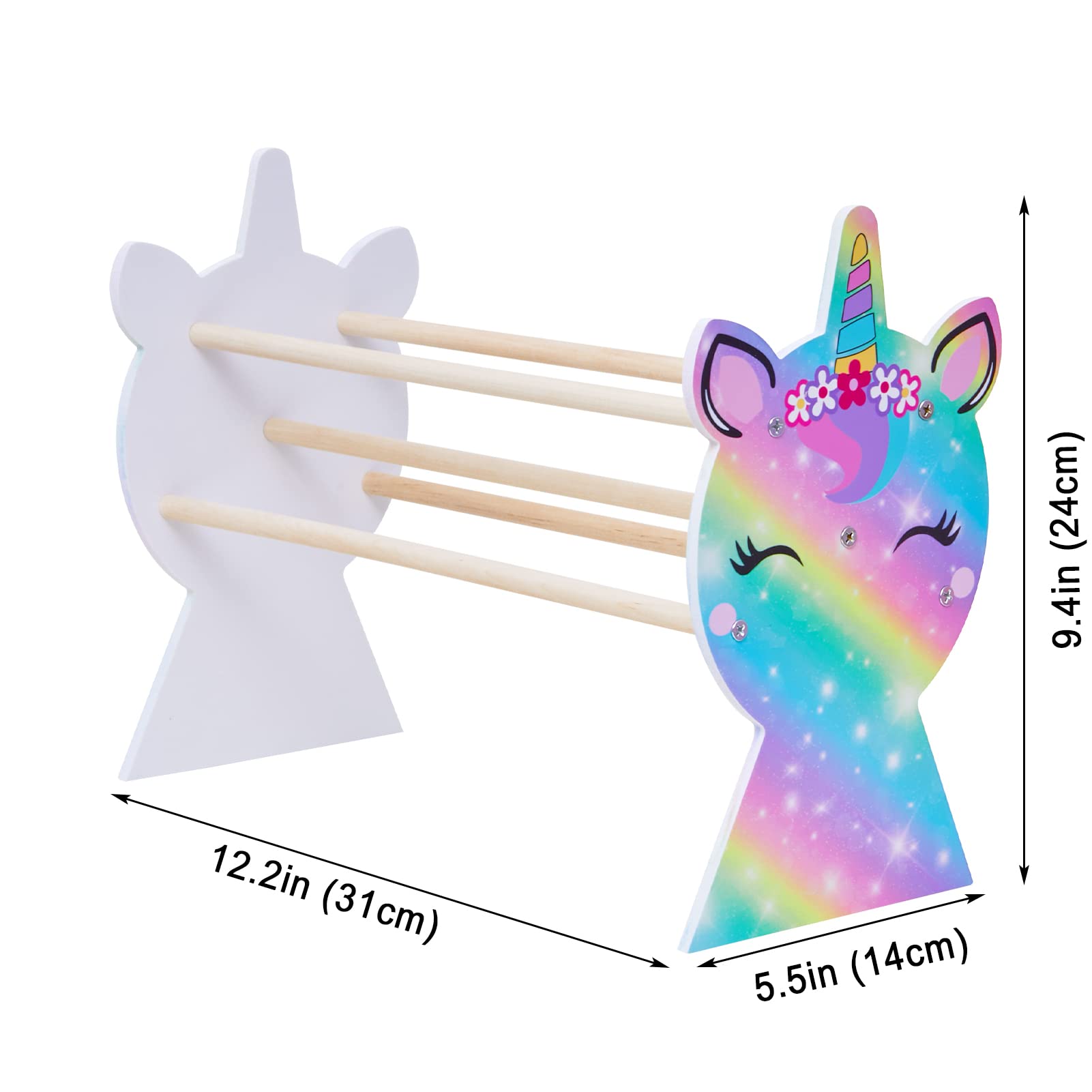 Basumee rainbow display brightens room and showcases hairbands.