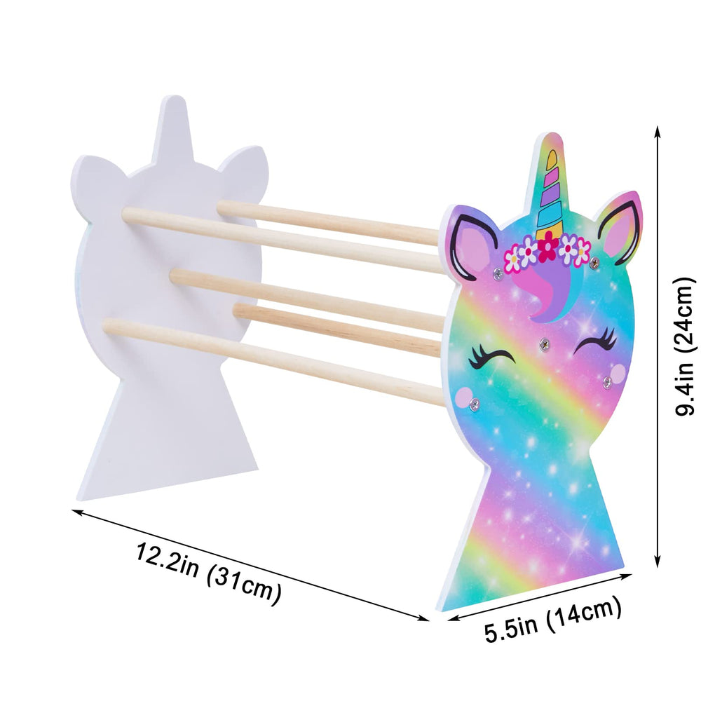 Basumee rainbow display brightens room and showcases hairbands.