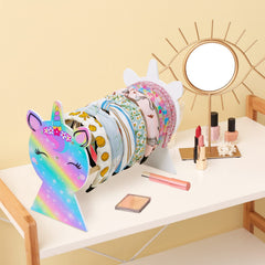 Basumee unicorn pattern side detail adds playful decor while storing hair accessories.