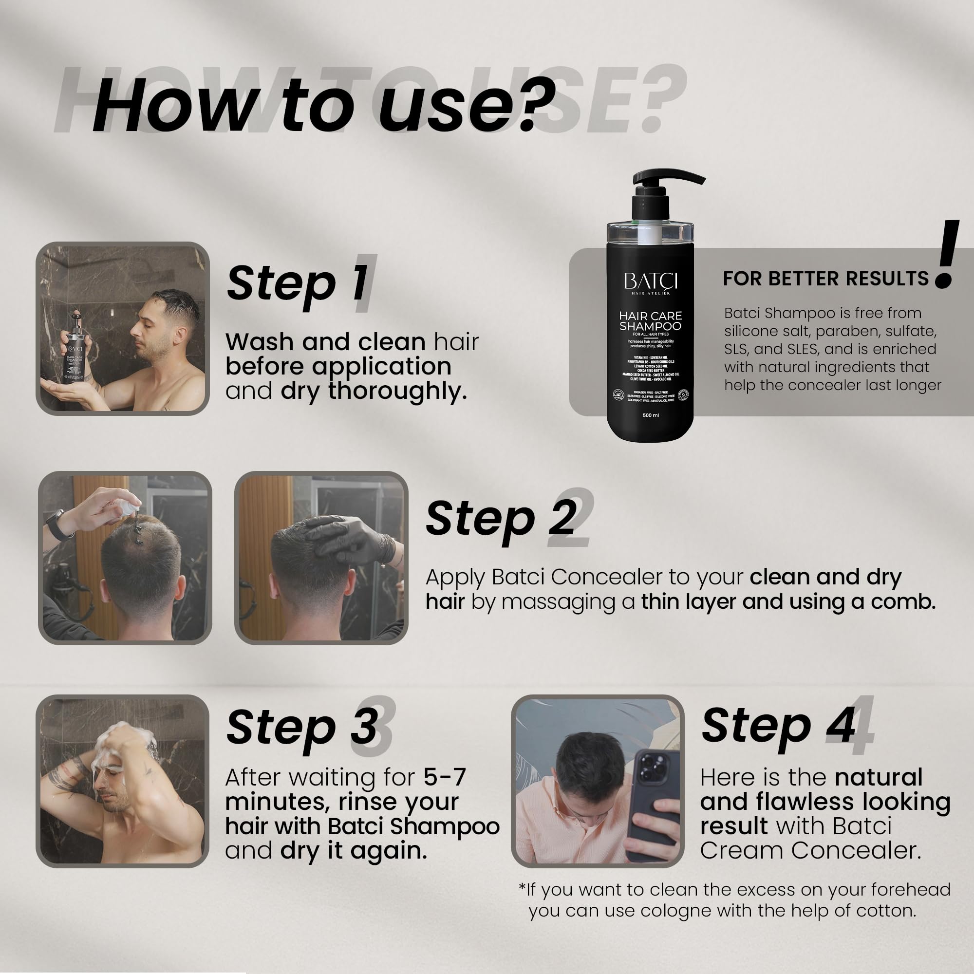 BATCI Hair Atelier airless pump packaging ensures hygienic, mess-free application on-the-go.
