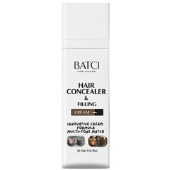 BATCI Hair Atelier concealer cream swatch demonstrates natural density on the scalp for fuller-looking hair.