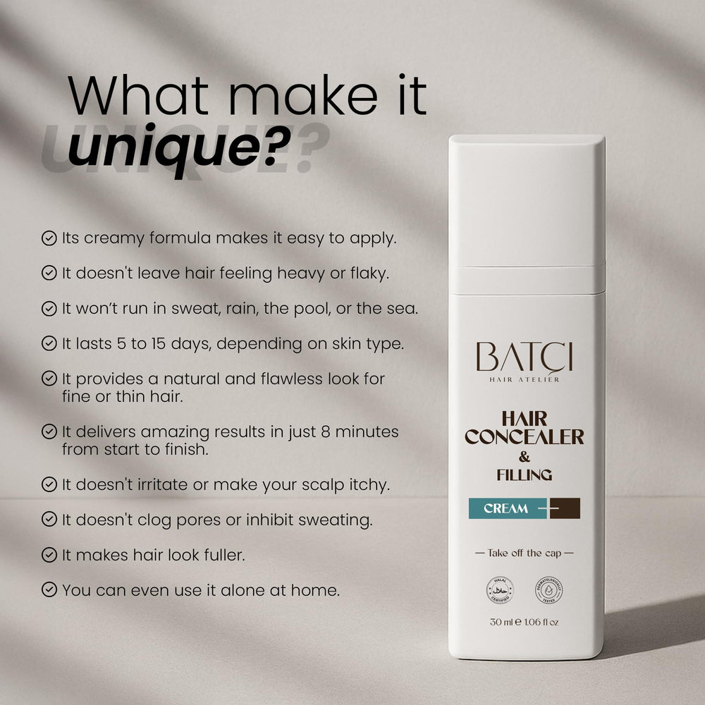 BATCI Hair Atelier waterproof concealer stays intact under sun and rain for all-day confidence.