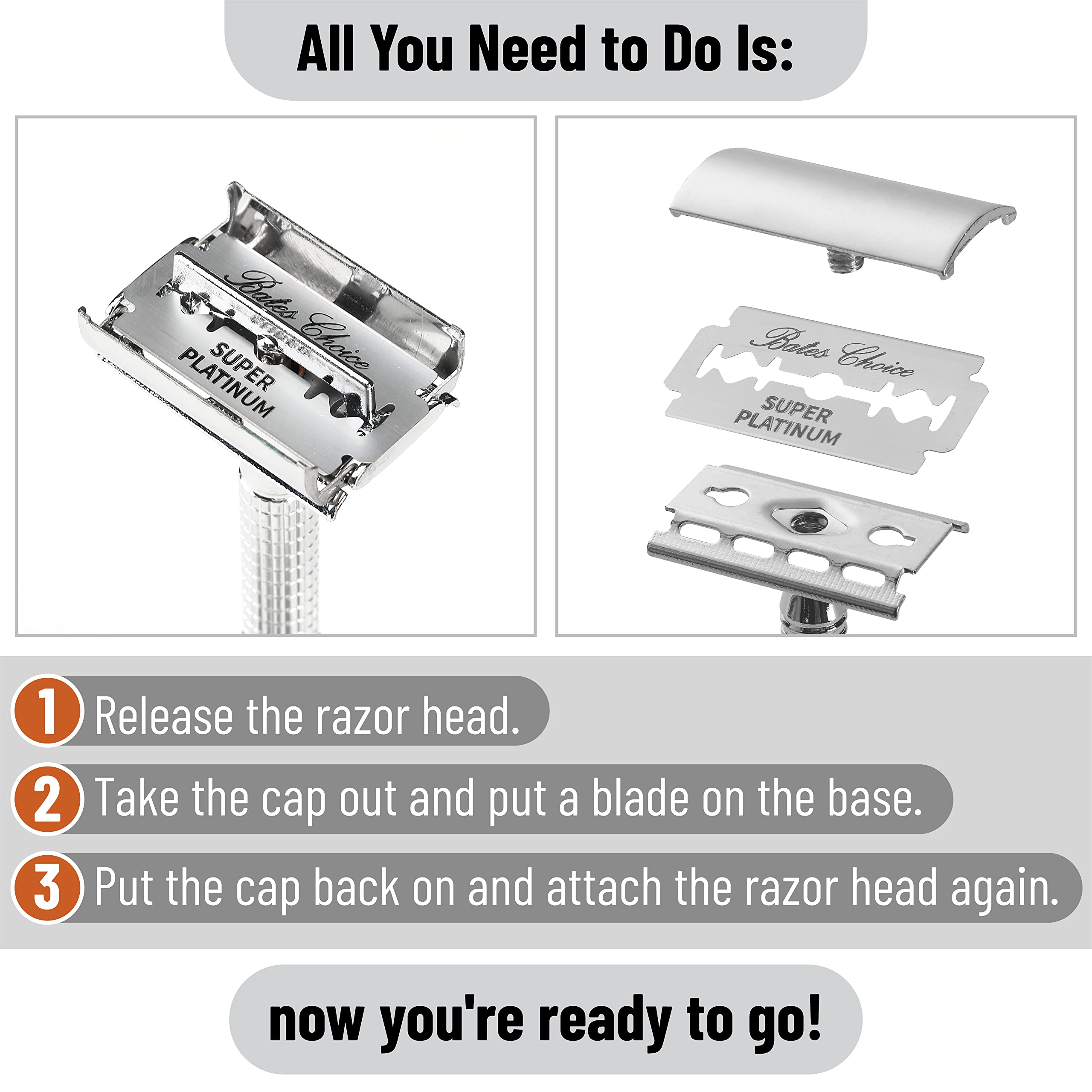 Bates Choice lightweight blade pack fits in any shaving kit.