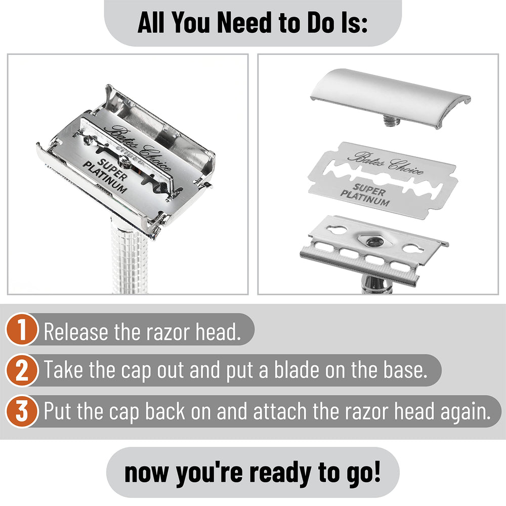 Bates Choice lightweight blade pack fits in any shaving kit.