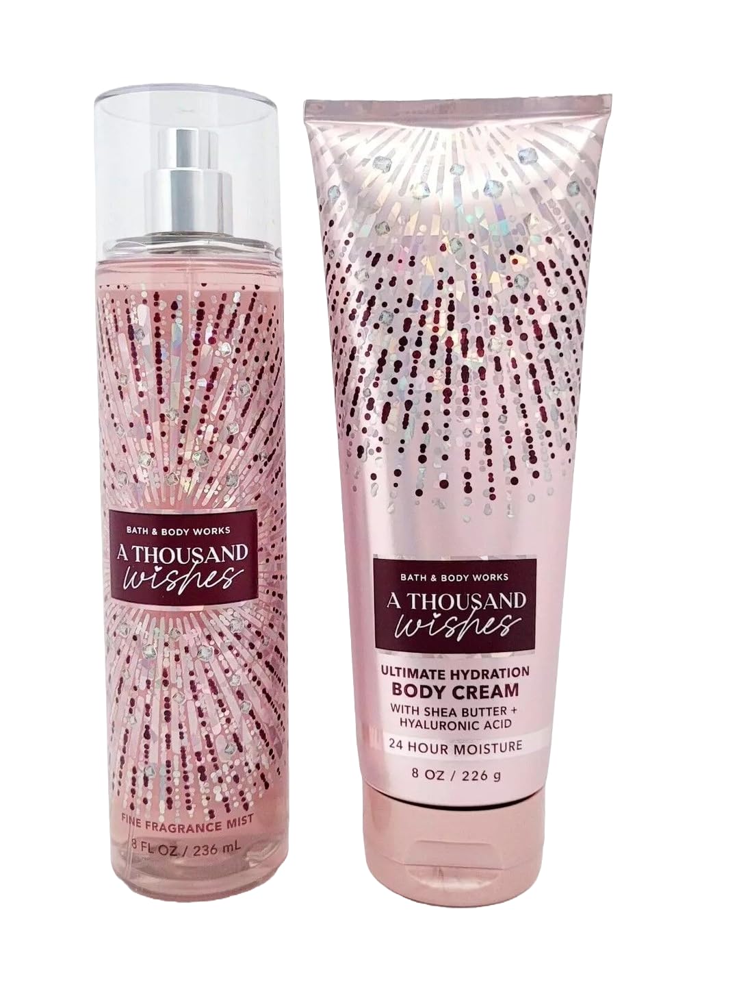 Bath and Body Works A Thousand Wishes body cream, 8 oz, 24-hour moisture.