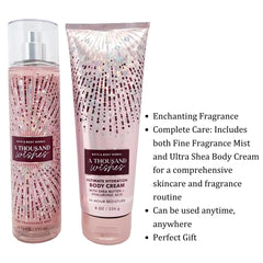 Gift set packaging for Bath and Body Works A Thousand Wishes with iridescent pink design.